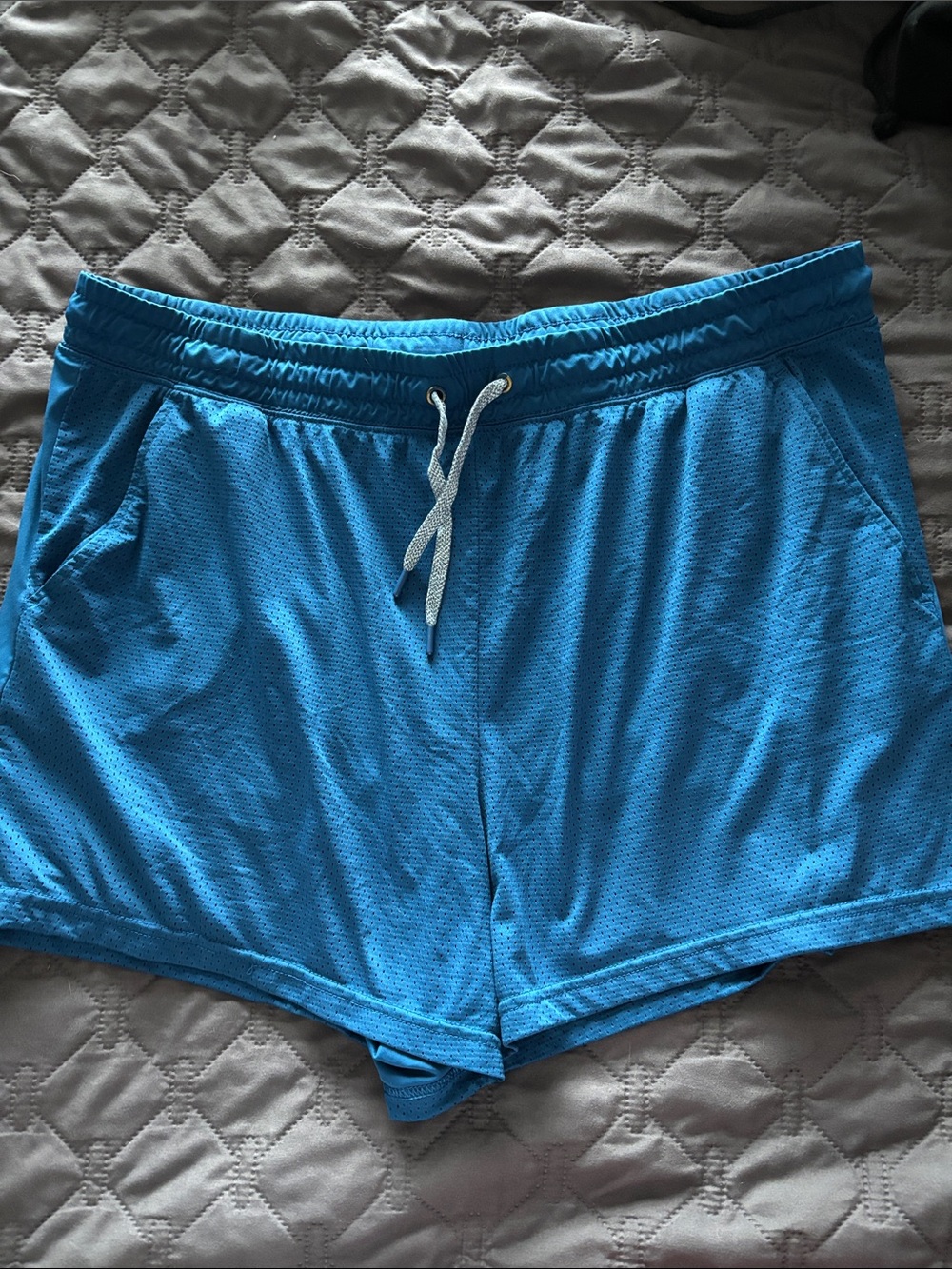 Athletic Works Women's Bright Blue Mesh Drawstring Shorts